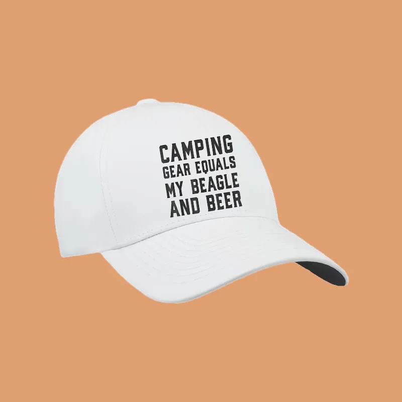 Camping Gear Equals My Beagle And Beer Camping Baseball Cap