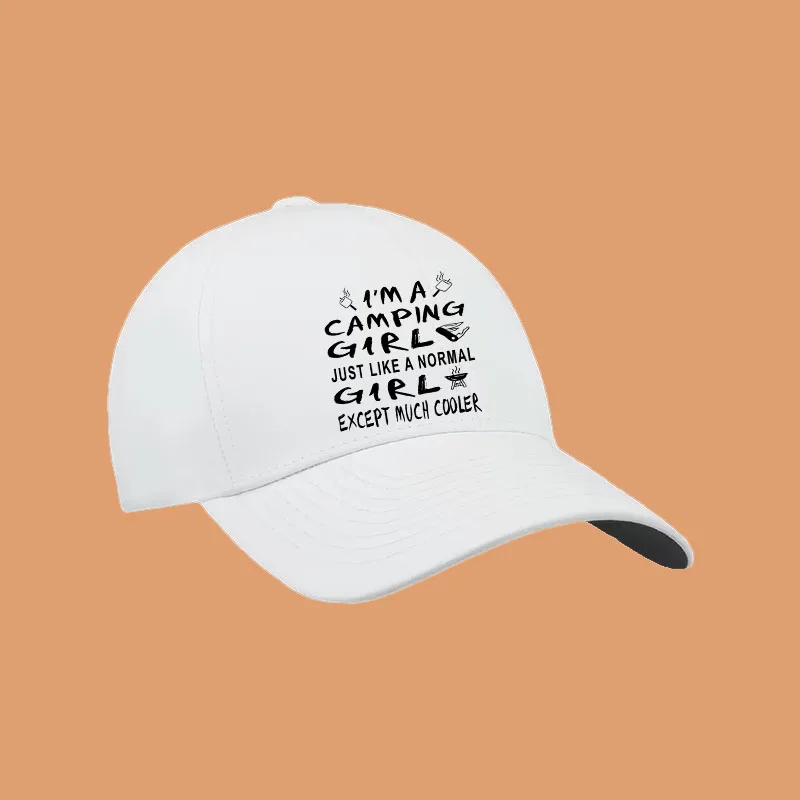 Camping Girl Funny Idea For Girls Camper Baseball Cap