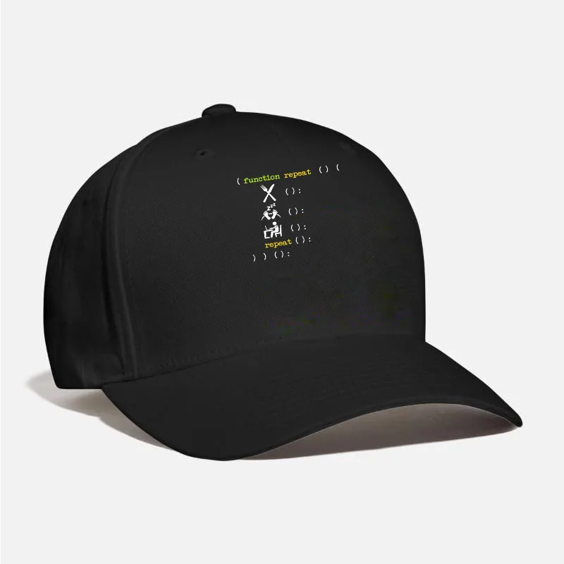 Eat Sleep Code RepeatFunny Coder Baseball Cap