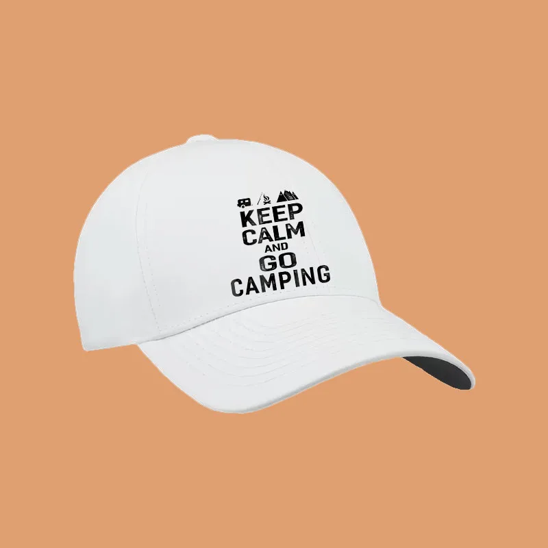 Keep Calm and Go Camping Camp Camper Baseball Cap