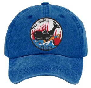 Uss Whale Ss 239 Embroidered Patch Washed Baseball Hat