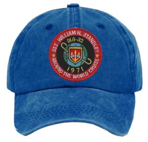 Uss William H Standley Dlg 32 Around The World Cruise Ship Embroidered Patch Washed Baseball Hat