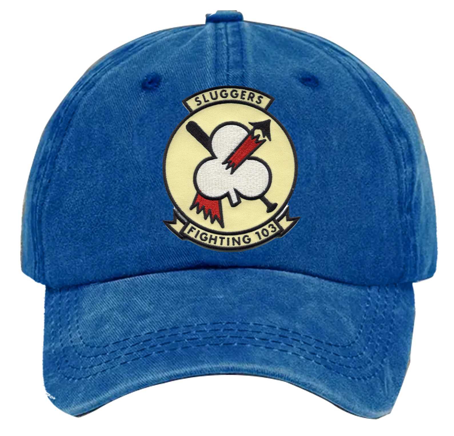 VF 103 Sluggers Embroidered Patch Washed Baseball Hat