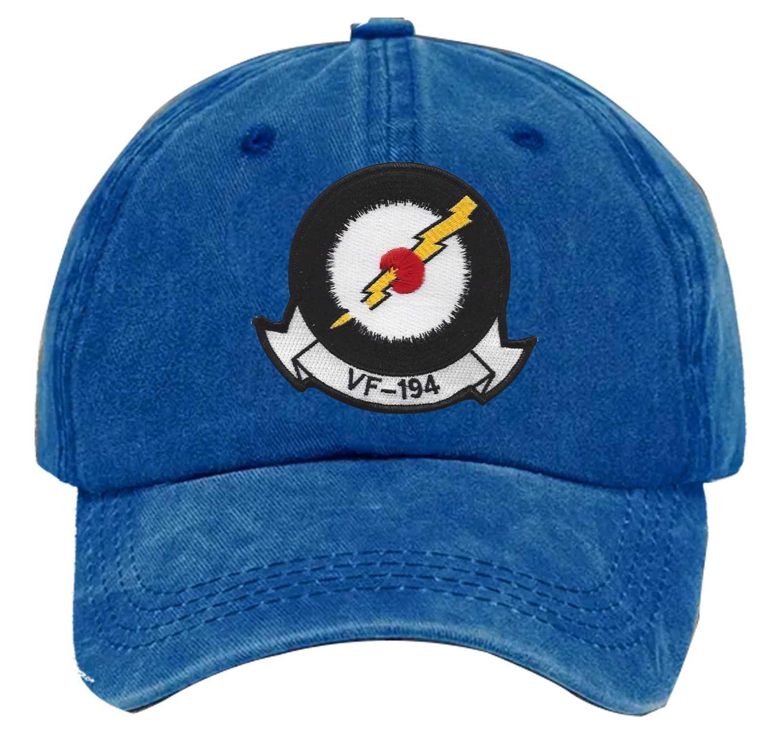 VF 194 Fighter Squadron Embroidered Patch Washed Baseball Hat